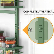 Moforoco Sage Green 9-Tier Over The Door Pantry Organizer, Pantry Organization and Storage, Black Hanging Basket Wall Spice Rack Seasoning Shelves