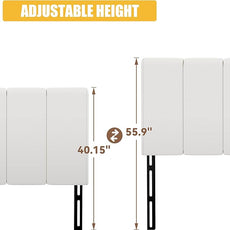 Yongchuang White Headboard King Size Upholstered Faux Leather Headboards King Bed Headboard Adjustable Height Head Board Panels