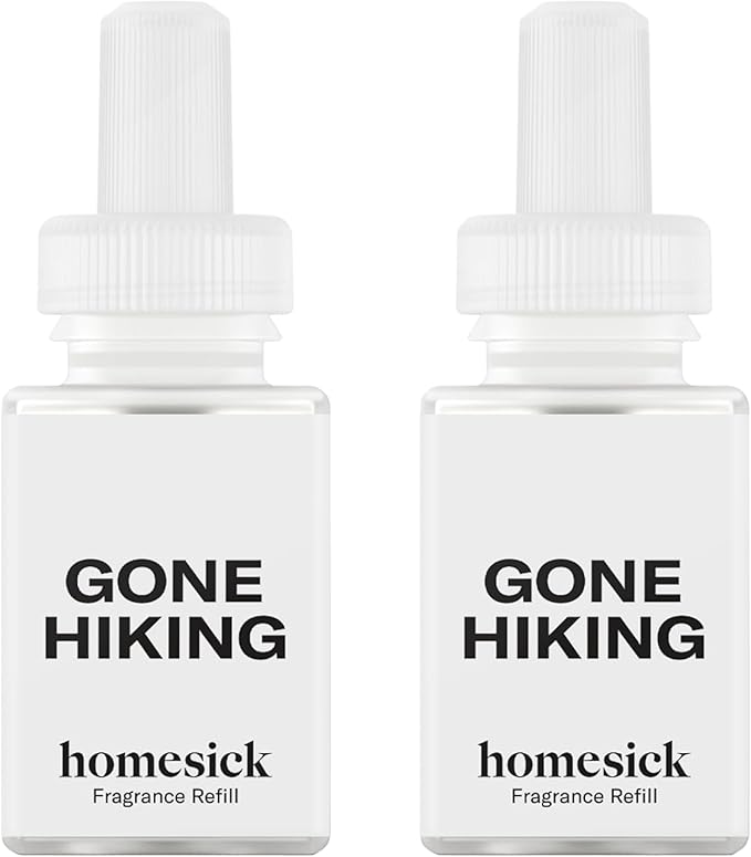 Pura & Homesick Home Scent Refill - Smart Home Air Diffuser - Up to 120-Hours of Luxury Fragrance per Refill - Home Essential - Clean & Safe Diffuser Fragrance - 2 Pack, Gone Hiking
