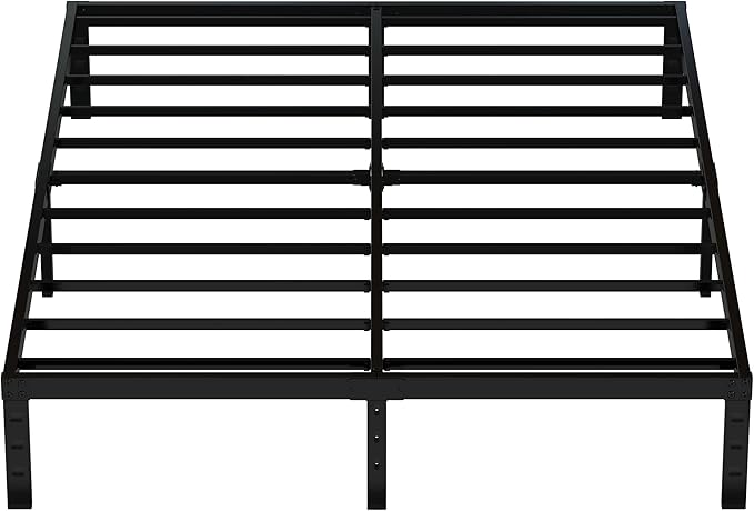 12 Inch Cal King Bed Frame No Box Spring Needed, Heavy Duty California King Metal Platform Support Up to 3000 lbs with Steel Slat, Easy Assembly, Noise Free, Black