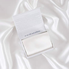 ALASKA BEAR Silk Pillowcase Envelope Closure, 22 Momme 100 Percent Long Overlap Sleeve Mulberry Silk Pillow Case Foldover Design, Machine Washable and NO Zipper, Queen (1, Cool White)