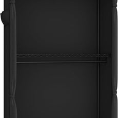 SONGMICS Heavy-Duty Rolling Clothes Rack, Garment Rack, Portable Closet, 43.3-Inch Wide Clothing Rack on Wheels, with Adjustable Mesh Shelves and Hanging Rails, Fabric Cover, Ink Black ULGR415B01