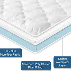 2 Pack Queen Mattres Protector Pad Waterproof Quilted, Soft & Cooling Queen Size Mattress Protector Cover Fitted with Deep Pocket up to 14
