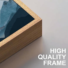 Blue Framed Mountain Landscape Wall Art Fog Mountain Painting Wall Decor for Bedroom Living Room Office Decor 20x40 Inch