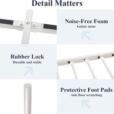 Allewie 14 Inch Full Size Metal Platform Bed Frame with Victorian Vintage Headboard and Footboard/Mattress Foundation/Under Bed Storage/No Box Spring Needed/Easy Assembly/Noise Free/White