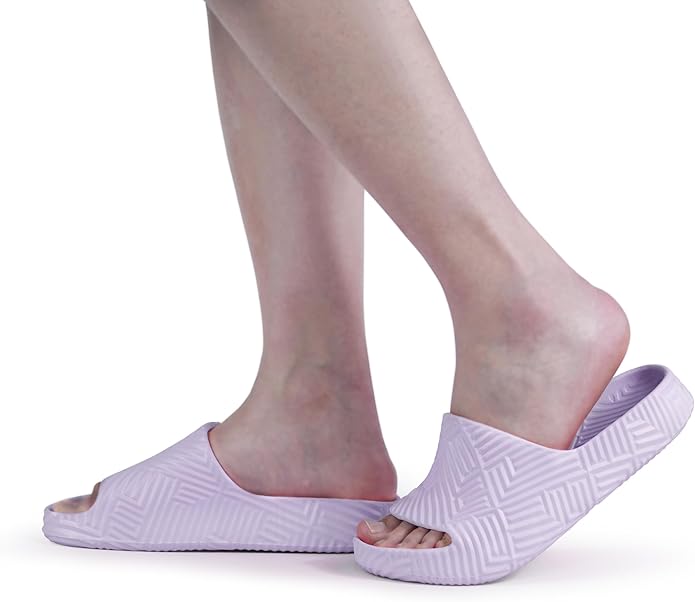 Weweya Slides for Women and Men - Bathroom Shower Shoes - Non Slip House Slippers - Lightweight Beach Sandals
