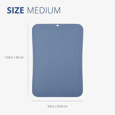 Blue Ginkgo TPU Cutting Mat [Medium] – Korean-Made Flexible, Knife-Friendly, Durable Kitchen Cutting Board (Blue)