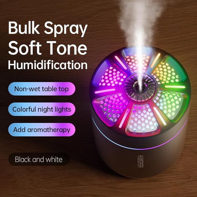 180ml Portable Small Humidifier with Colorful LED Night Light, USB Personal Desktop Humidifier for Car Home Office Travel, Auto Shut-Off, 2 Mist Modes, Super Quiet