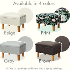 lumizone Small Ottoman with Storage Footstool Compact Foot Rest Stool for Living Room Under-Desk Entryway or Bedroom 10.63