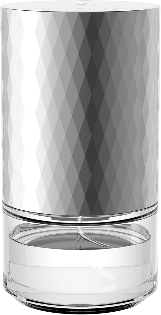 Airversa Essential Oil Diffuser Waterless Aromatherapy Diffusers for Home Large Room, Bedroom, Car, Office, Desk, Battery Operated, Small Diffuser for Pure Scent, 100mL Capacity, AN5 (Silver)