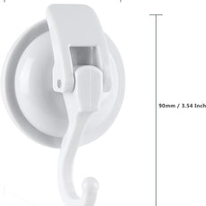 Heavy Duty Vacuum Suction Cup Hooks, White Plated Polished Super Suction for Kitchen Bathroom, 6 Pack