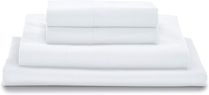 MyPillow Giza Dreams Bed Sheets, 100% Certified Giza Egyptian Cotton, Deep Pocket, Sateen Weave [King, White]