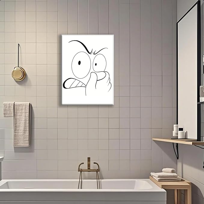 Jatinoo Bathroom Decor Wall Art Framed Canvas Paintings Bathroom Pictures Wall Decor Retro Home Decor For Apartment Or House