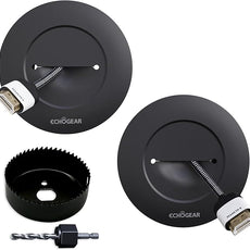ECHOGEAR TV Cord Hider for Wall Mounted TV - Cable Management Kit Hides TV Wires - Includes 2 Pass Throughs, Locking Brackets, and Hole Saw Drill Attachment (Black)