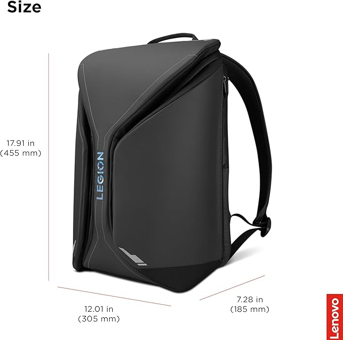 Lenovo Legion 16-inch Armored Gaming Backpack GB900, 20L Capacity, Water-Resistant, Beathable & Ergonomic Shoulder Straps, Multiple Pockets, Black