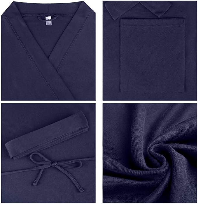 U2SKIIN Womens Robes, 100% Cotton Lightweight Robes 3/4 Sleeves Kimono Knit Soft Loungewear Short Bathrobe