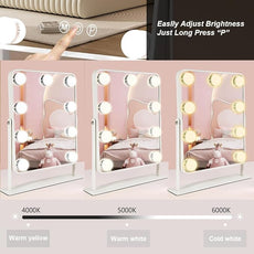 Vanity Mirror with Lights,Lighted Makeup Mirror with 9 LED Bulbs, Light Up Makeup Mirror with Lights for Dressing Room & Bedroom,Smart Touch Control,360 Rotation