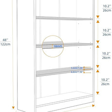 Farini 4 Shelf boockase Display Bookcase Freestanding Wooden Bookshelves for Home Office Living Room,48 Inch Height,Black