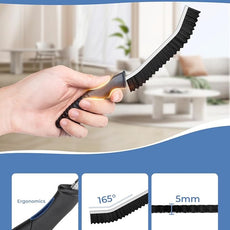 Crevice Cleaning Brushes, Cleaner Scrub Brush Tool for Hard to Reach Tight Space, Home Essentials, Serrated Scrub Brushes, Cleaning Supplies for Shower, Bathroom, Kitchen, Toilet (3, Black)