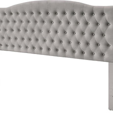 Velvet Upholstered Headboard King/Cal King Size Latest Model Wall Mount, Bed Frame Mount, Featuring High-Density Sponge Padding, Luxury Texture Easy Assembly and Style-Light Gray