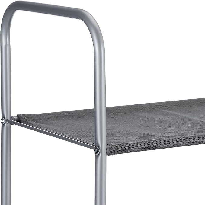 Amazon Basics Closet Storage Organizer with Fabric Bins, Drawers and 3 Shelves, Grey, 32.7" x 12.2" x 31"