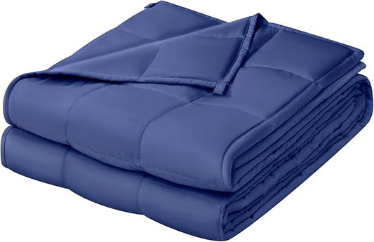 ZonLi Weighted Blanket for Adults (60"x80", 20lbs, Dusk Blue) Queen Size High Breathability Cooling Heavy Blanket, Soft Material with Premium Glass Beads, All-Season, Easy Care