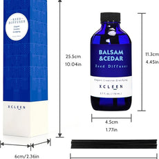 Reed Diffusers for Home, Balsam & Cedar Diffuser with Sticks, 3.7 Oz Scented Fragrance Oil Diffuser for Bedroom, Bathroom Decor