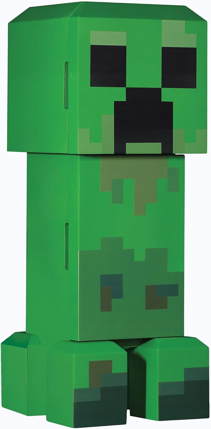 Ukonic Minecraft Legends Creeper Mini Fridge 8L – Holds 12 Cans, LED Lights, AC/DC Thermoelectric Cooler, Removable Shelves, Compact for Dorm, Office, Gaming Dormly