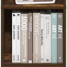 Furinno PASIR Book Shelf, 5-Tier Modern Bookshelf, Open Shelves Bookcase 9 x 12 x 52, for Living Room, Bedroom, Home Office, Amber Pine