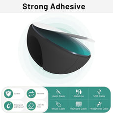 18 Pack Mini Cable Clips, Znben Cord Organizer Holder Adhesive Cord Management Charger Wire Holder Clips for Desk, Home, Office, Car, Cubicle, Nightstand Black