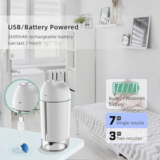 HandFan Small Portable Humidifier Rechargeable, 140ml/h Wireless Ultrasonic humidifier Battery Operated, Mini Personal Cordless Cool Mist Humidifiers, for Bedroom Office Travel Car Plants(Gray)