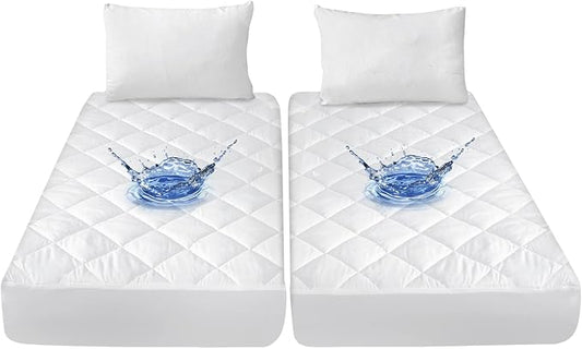 Split California King Mattress Protector Pad for Adjustable Beds, Absorbent Quilted Mattress Pad Topper Cover, Fitted Mattress Protector, Down Alternative Filling Mattress Cover Waterproof