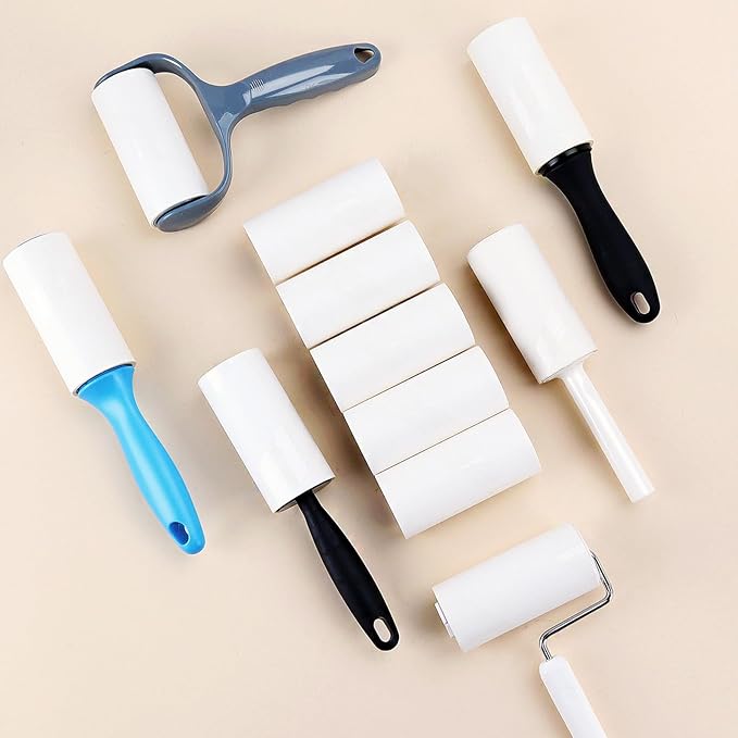 4 inch Lint Roller Refills for Evercare PetLovers Muji IKEA Bastis 4 inch Sticky Rollers for Pet Hair Extra Sticky 60 Sheets per Refill 5 Pack Total 300 Sheets (Inside Diameter 1-1/2 inch)