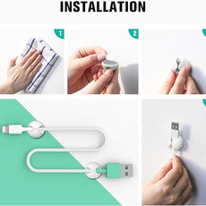 12 Pack Cable Clips, Znben Wire Organizer Holder Adhesive Cord Management Charger Wire Holder Clips for Desk, Home, Office, Car, Cubicle, Nightstand White