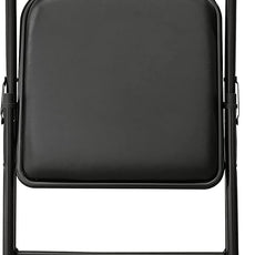 Amazon Basics Comfortable Vinyl-Padded Metal Steel Folding Chairs, Black, 4-Pack