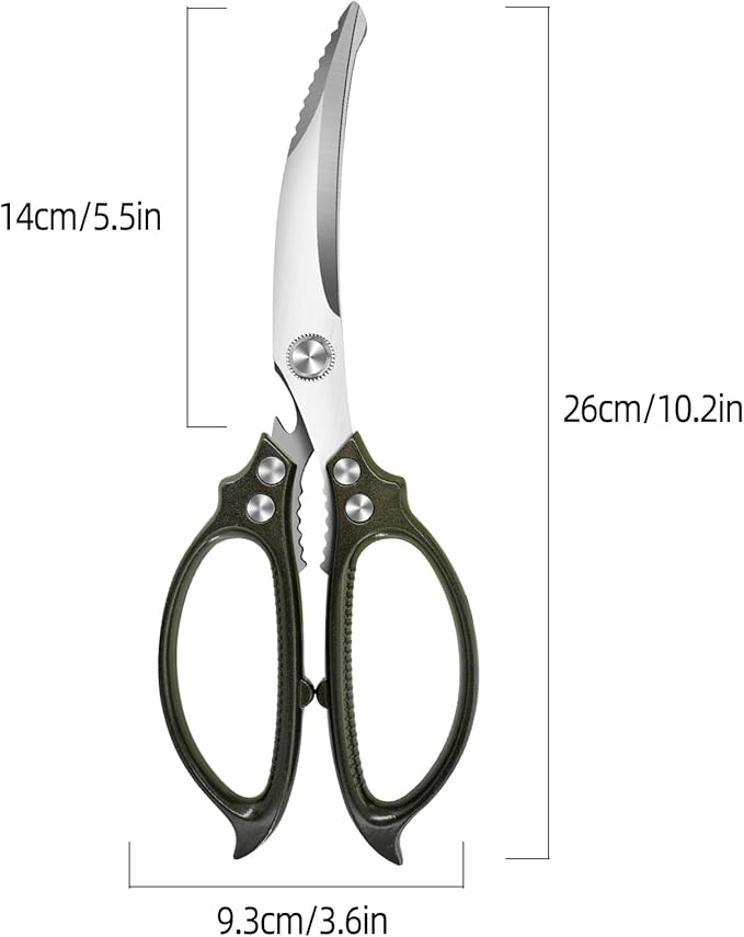 Heavy Duty Poultry Shears,Kitchen Shears,Food Scissors All Purpose for Meat Cutting,Chicken,Turkey,Fish,Dishwasher Safe Kitchen Scissors with Anti-Slip Handle
