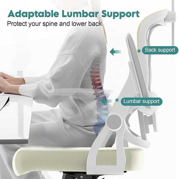 Ergonomic Office Chair - 400LB Comfy Desk Chairs with Adjustable Headrest and Lumbar Back Support, Mesh Computer Chairs with Wheels and Arms for Home Office, Study