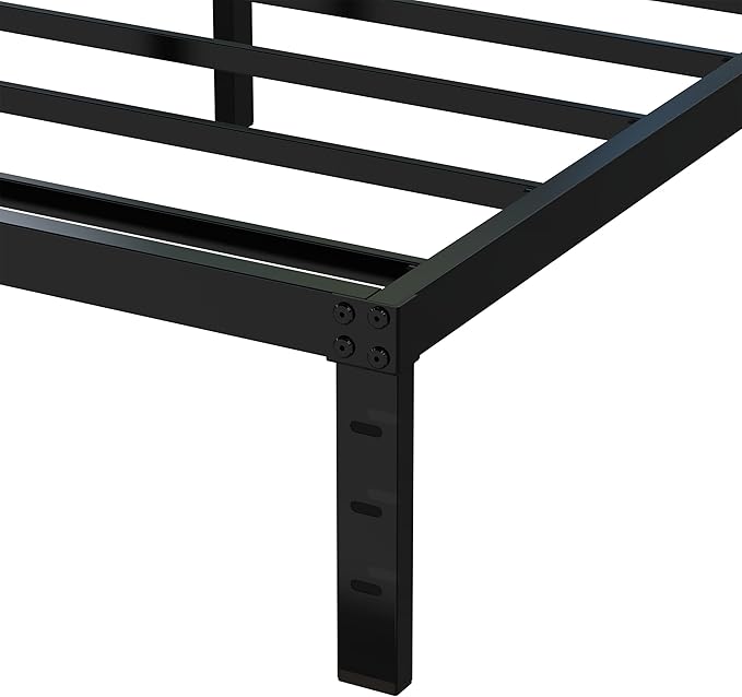 12 Inch Twin Bed Frame No Box Spring Needed, Heavy Duty Metal Platform Bed Frame Twin Size Support Up to 2500 lbs, Easy Assembly, Noise Free, Black