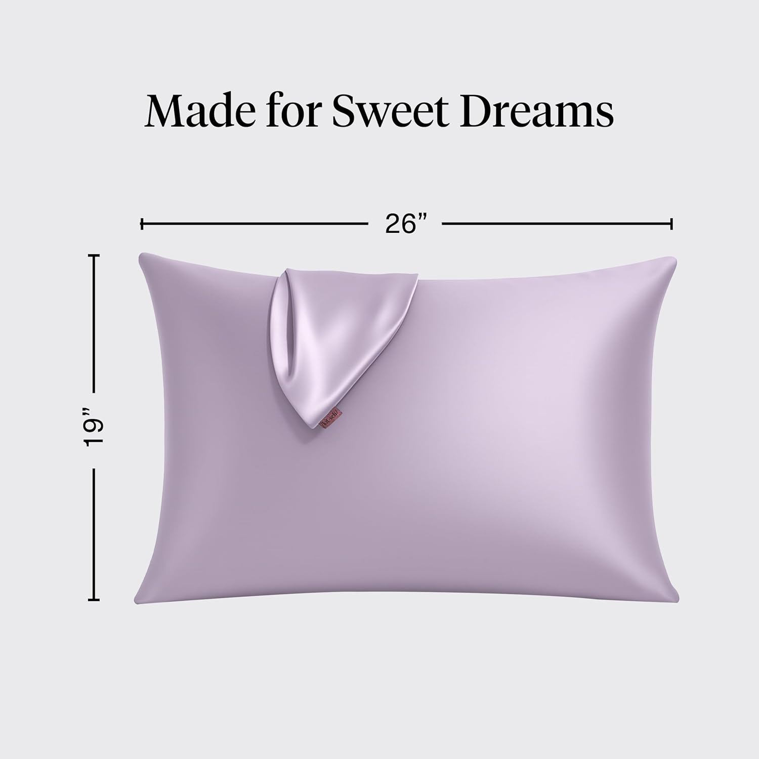 Kitsch Satin Pillowcase with Zipper for Hair & Skin - Softer Than Silk Pillow Cases, Smooth Cooling Satin Pillow Case, Wrinkle-Free, Machine Washable, Pillow Cases Standard Size 19x26 - Lavender Dormly