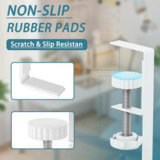 2Pack Under Desk Cable Management Tray, No Drill Mesh Desk Cable Tray, Wire Management Tray Cable Management Rack, Wire Organizer and Cable Management Box (White)