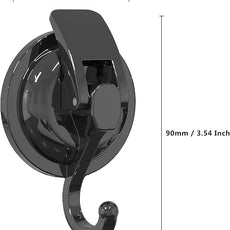 Heavy Duty Vacuum Suction Cup Hooks, Gun Silver Plated Polished Super Suction for Kitchen Bathroom, 4 Pack