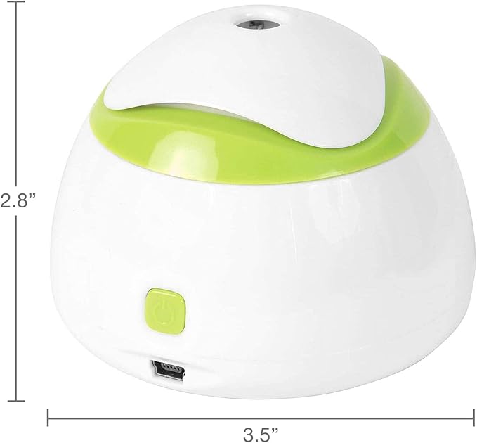 HealthSmart Travel Mate Personal Ultrasonic Small Personal Cool Air Mist USB Compact Travel Humidifier, Relief for Dry Skin, Compact and Personal, Quiet, Filter Free, FSA Eligible Humidifier, White