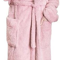 PAVILIA Women Hooded Plush Soft Robe | Fluffy Warm Fleece Sherpa Shaggy Bathrobe