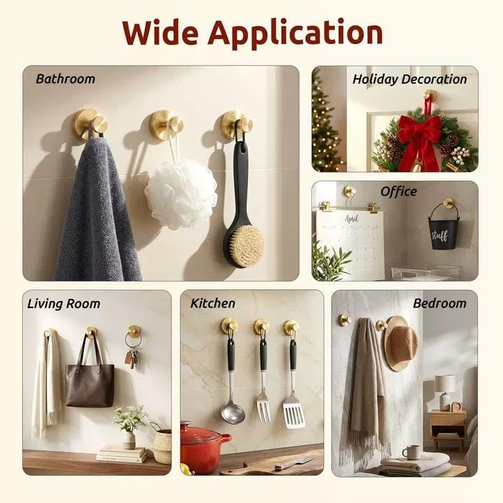 4 Packs Suction Cup Hooks for Shower, Heavy-Duty Wreath Hangers for Front Door, No Drill Glass Door Shower Suction Hooks No Damage for Walls Bathroom Kitchen Window Mirror Tile Towel Coat Robe Loofah