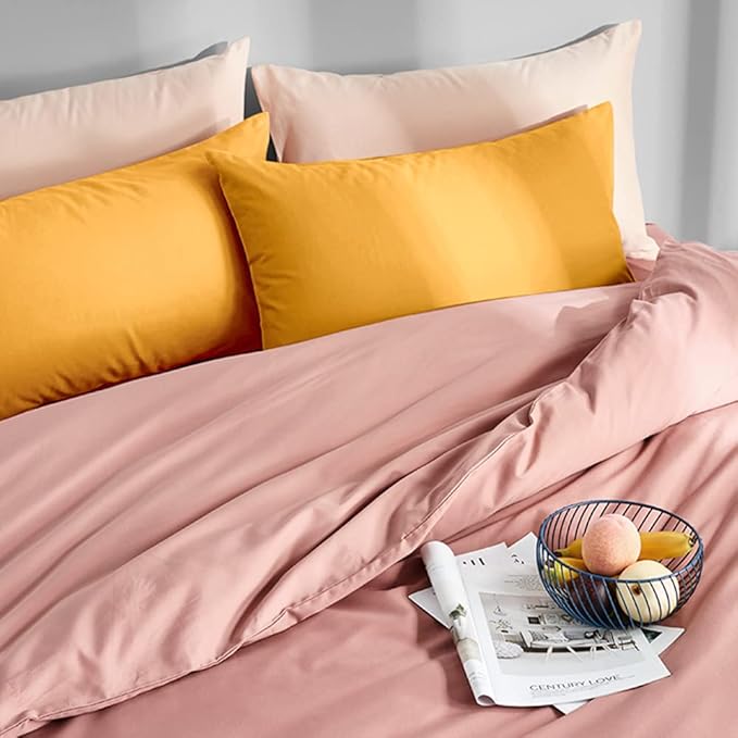 FLXXIE 2 Pack Microfiber King Pillow Cases, 1800 Super Soft Pillowcases with Envelope Closure, Wrinkle, Fade and Stain Resistant Pillow Covers, 20x36, Ginger Yellow
