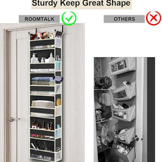 Over The Door Hanging Organizer 6-Shelves and 12 Side Pockets, Over The Door Storage Organizer, Back of Door Organizers for Baby Accessories and Children's Toys (13