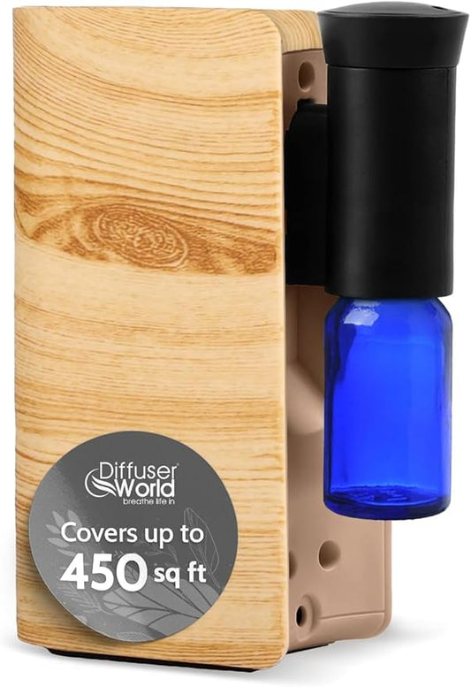 Aroma-Ace Mini Essential Oil Diffuser for Home Scent Diffusers - Portable Waterless Aromatherapy Diffusers with Rechargeable Battery, Nebulizing Atomizer Air Diffuser for Home - Woodgrain