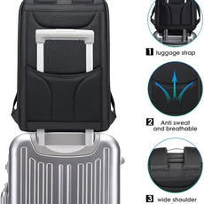 BANGE Anti Theft Business Backpack Fits 15.6 Inch Laptop,Smart Work Backpack with USB Charging Port for Office Work Airplane Business Travel