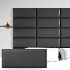 Art3d Peel and Stick Headboard for Twin in Black, Pack of 4 Panels Sized 9.84