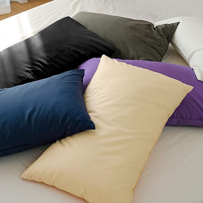 FLXXIE Microfiber Pillow Cases Queen Size Set of 2, Soft Pillowcases with Envelope Closure, Wrinkle Resistant Pillow Covers, 20x30, Light Taupe